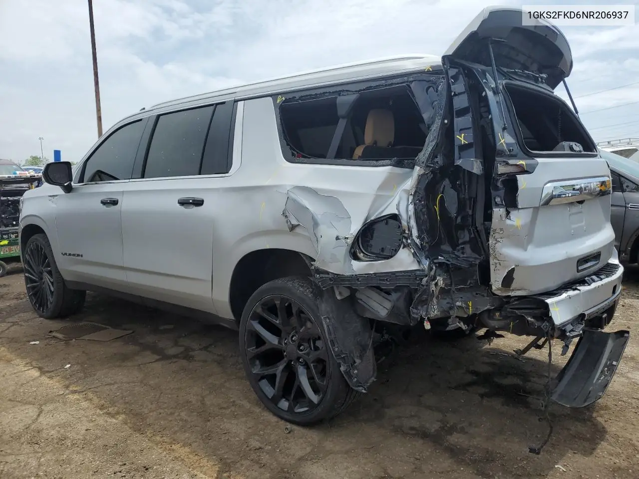 2022 GMC Yukon Xl K1500 Sle VIN: 1GKS2FKD6NR206937 Lot: 55625435