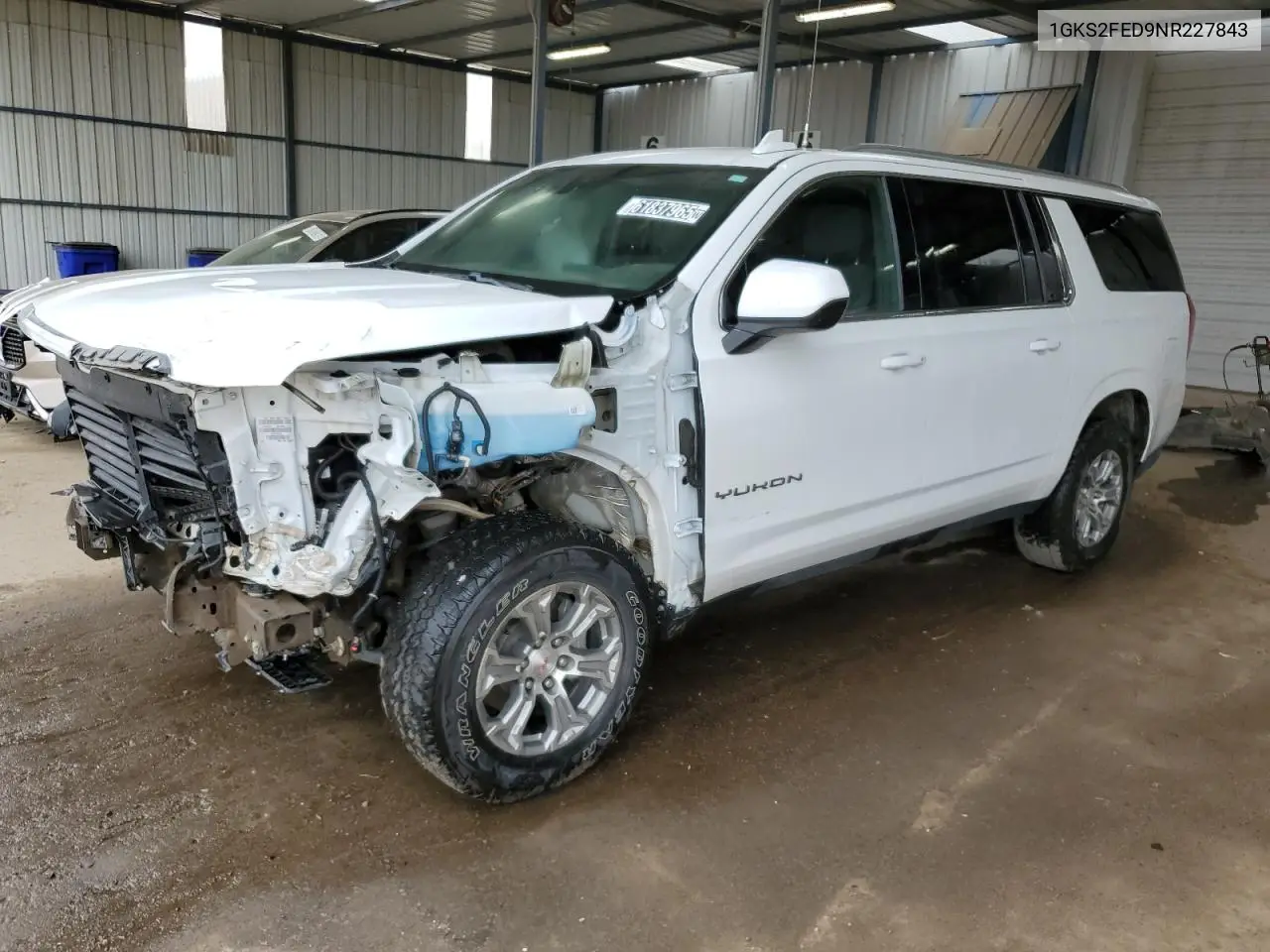 2022 GMC Yukon Xl K1500 Sle VIN: 1GKS2FED9NR227843 Lot: 61837965
