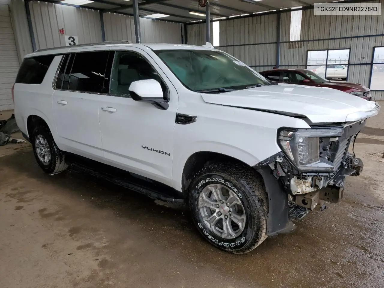 2022 GMC Yukon Xl K1500 Sle VIN: 1GKS2FED9NR227843 Lot: 61837965