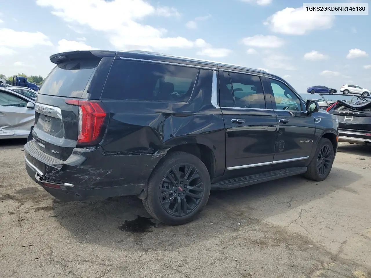 2022 GMC Yukon Xl K1500 Slt VIN: 1GKS2GKD6NR146180 Lot: 62696855