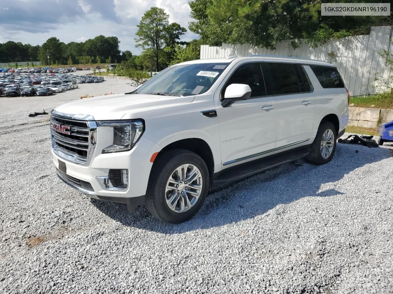 2022 GMC Yukon Xl K1500 Slt VIN: 1GKS2GKD6NR196190 Lot: 63041394
