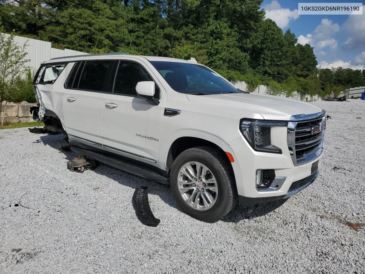 2022 GMC Yukon Xl K1500 Slt VIN: 1GKS2GKD6NR196190 Lot: 63041394