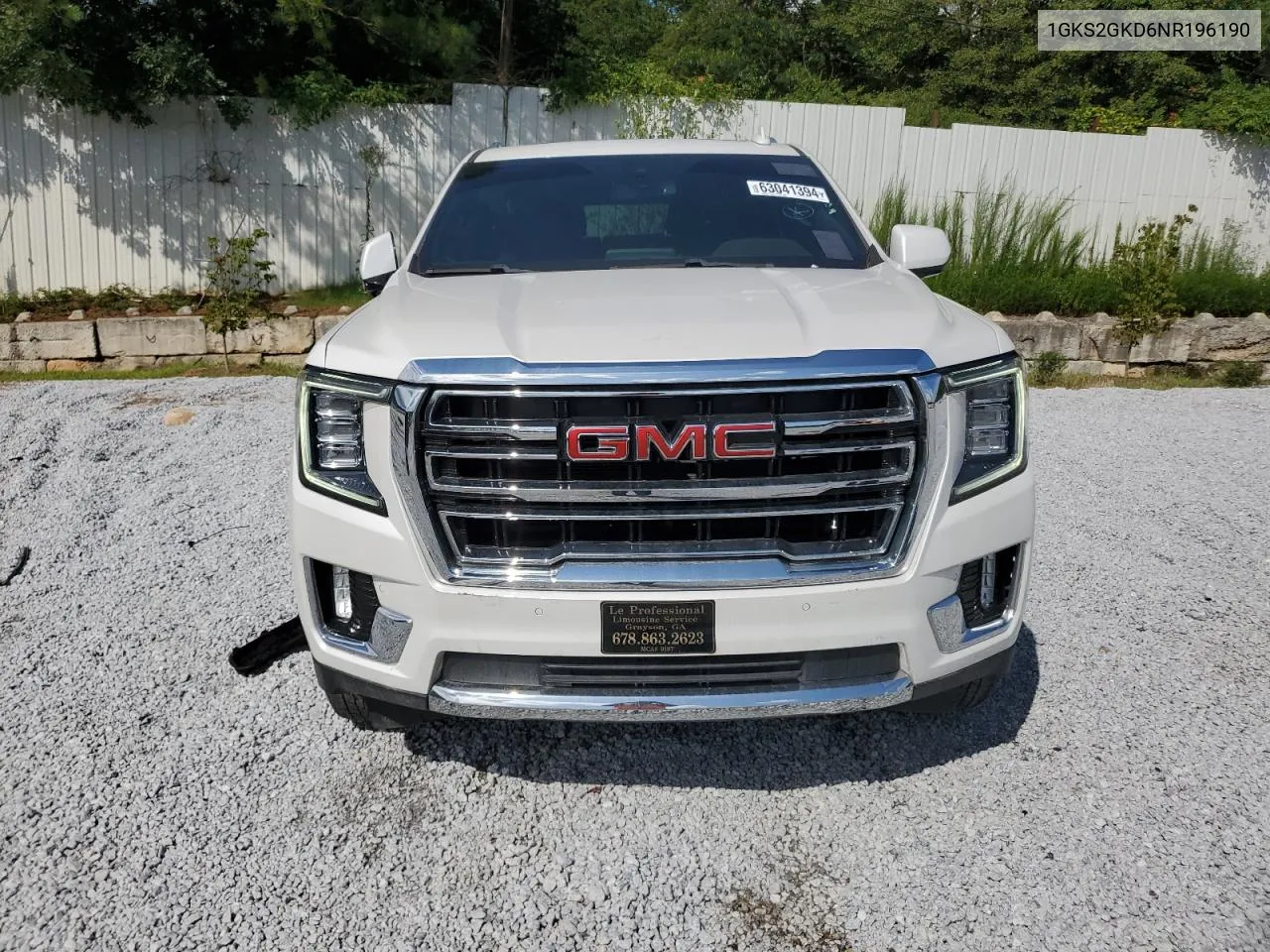 2022 GMC Yukon Xl K1500 Slt VIN: 1GKS2GKD6NR196190 Lot: 63041394