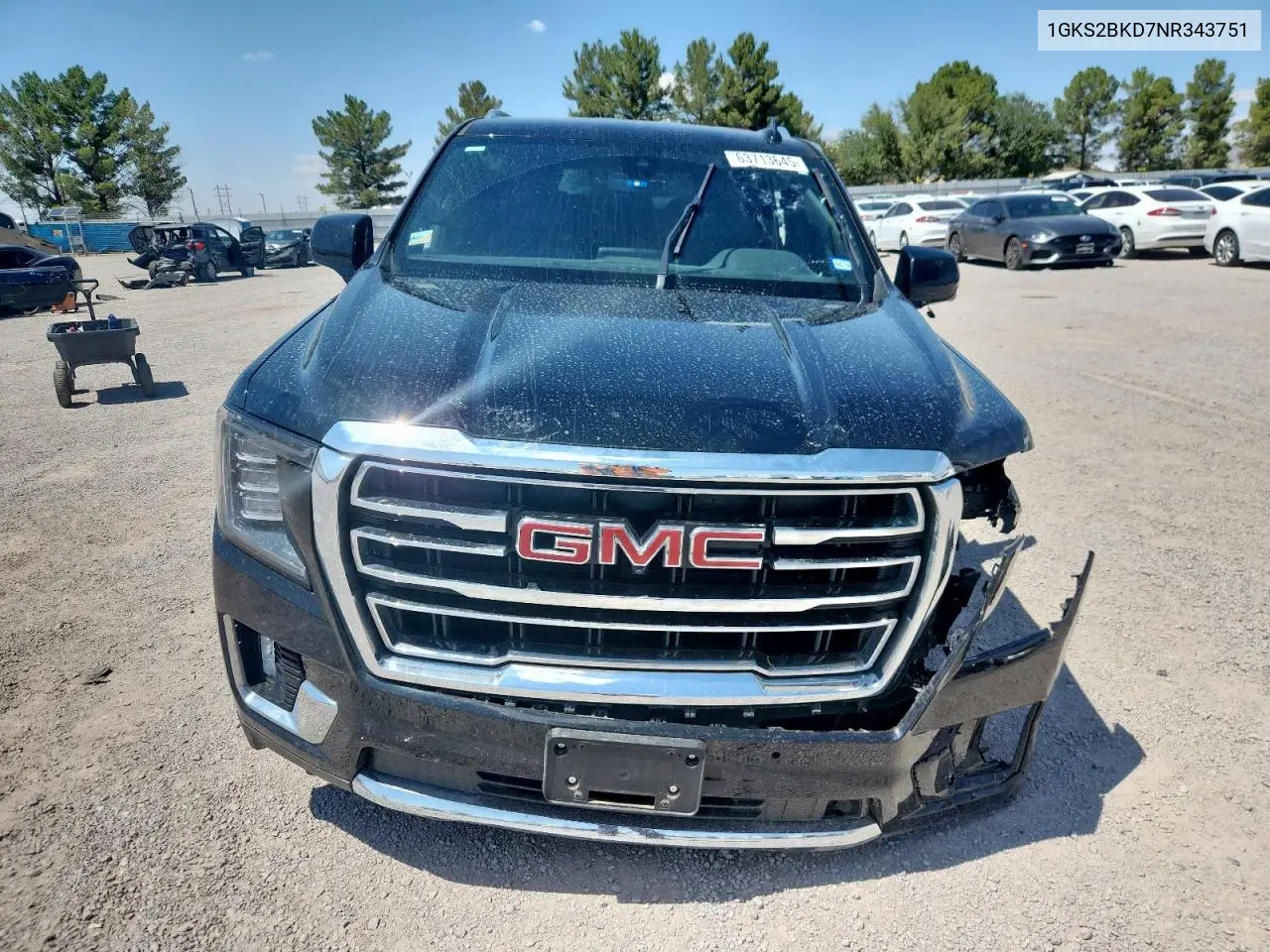 2022 GMC Yukon Slt VIN: 1GKS2BKD7NR343751 Lot: 63713645