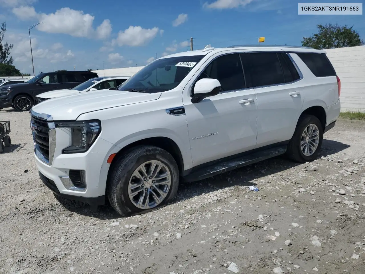 2022 GMC Yukon Sle VIN: 1GKS2AKT3NR191663 Lot: 63970465