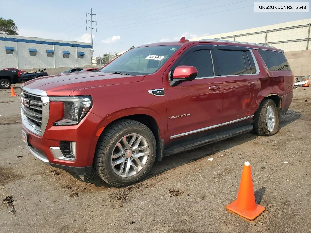 2022 GMC Yukon Xl K1500 Slt VIN: 1GKS2GKD0NR215543 Lot: 64479665