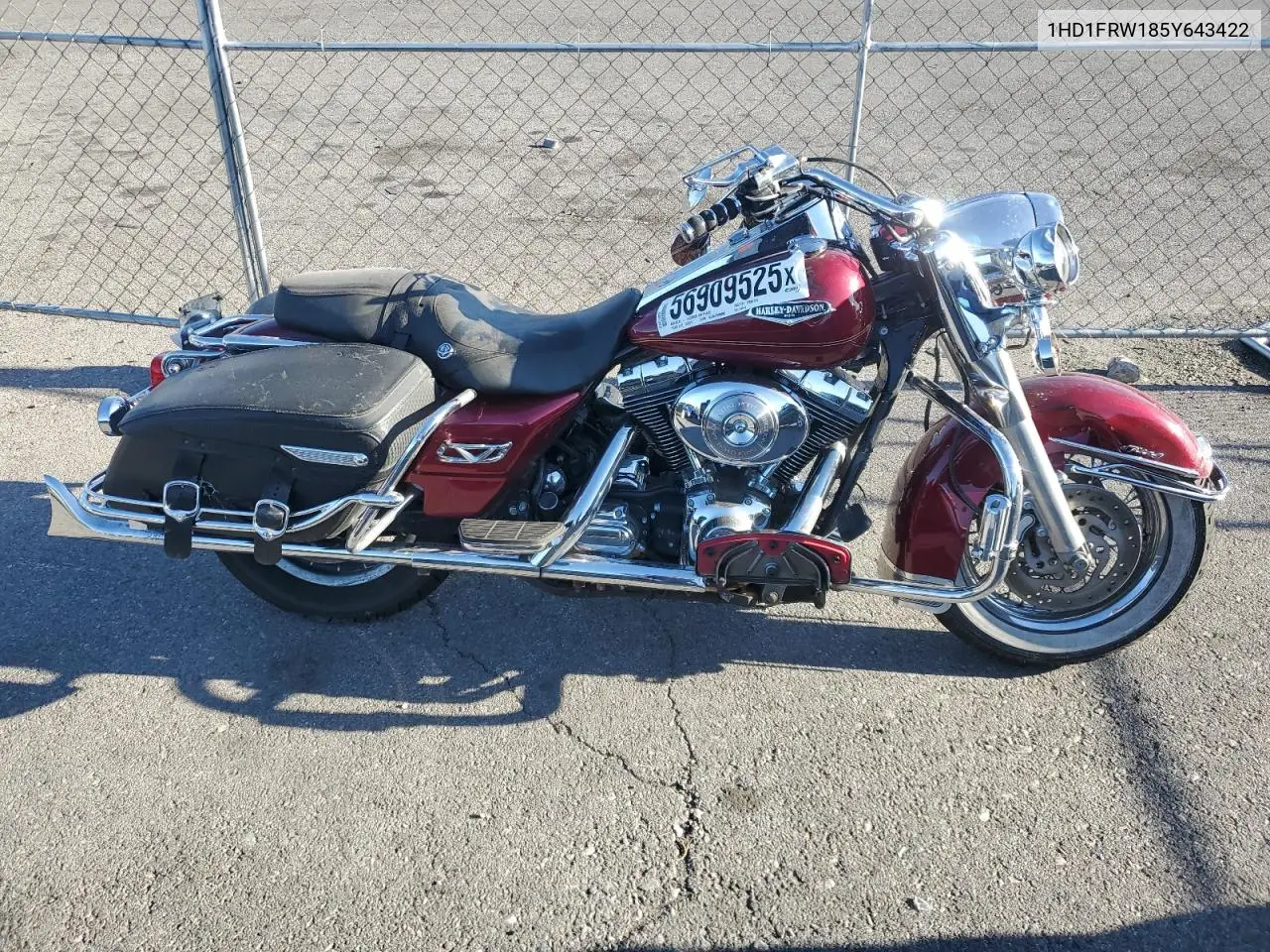 2005 Harley-Davidson Flhrci VIN: 1HD1FRW185Y643422 Lot: 56909525
