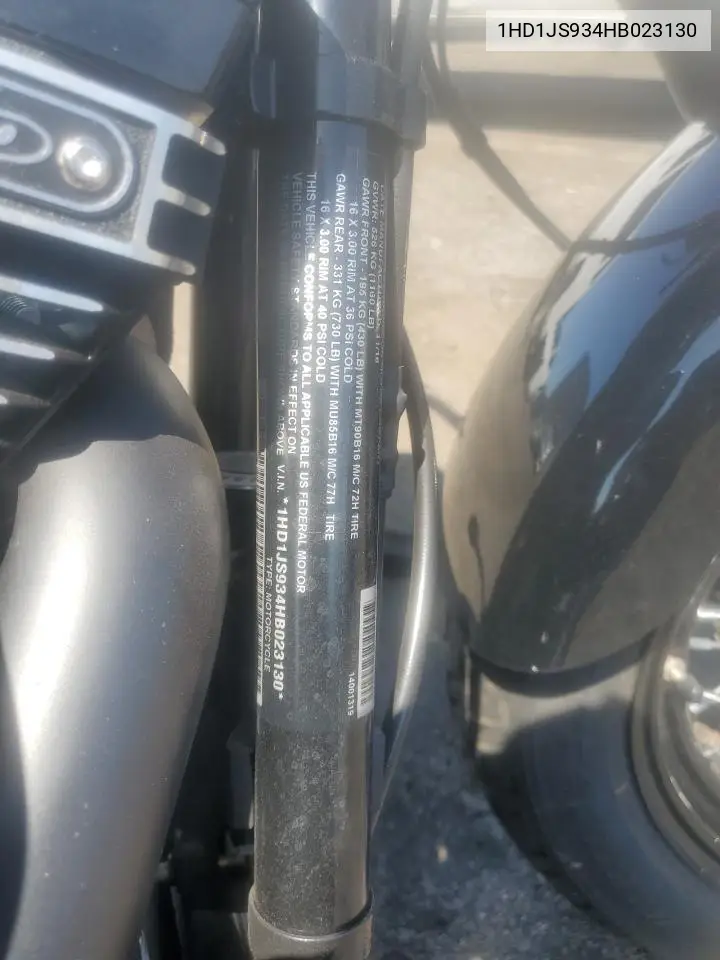2017 Harley-Davidson Flss VIN: 1HD1JS934HB023130 Lot: 60463565