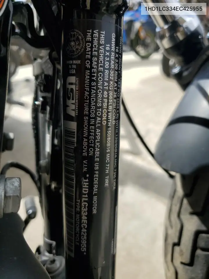 2014 Harley-Davidson Xl1200 Forty-Eight VIN: 1HD1LC334EC425955 Lot: 57132845