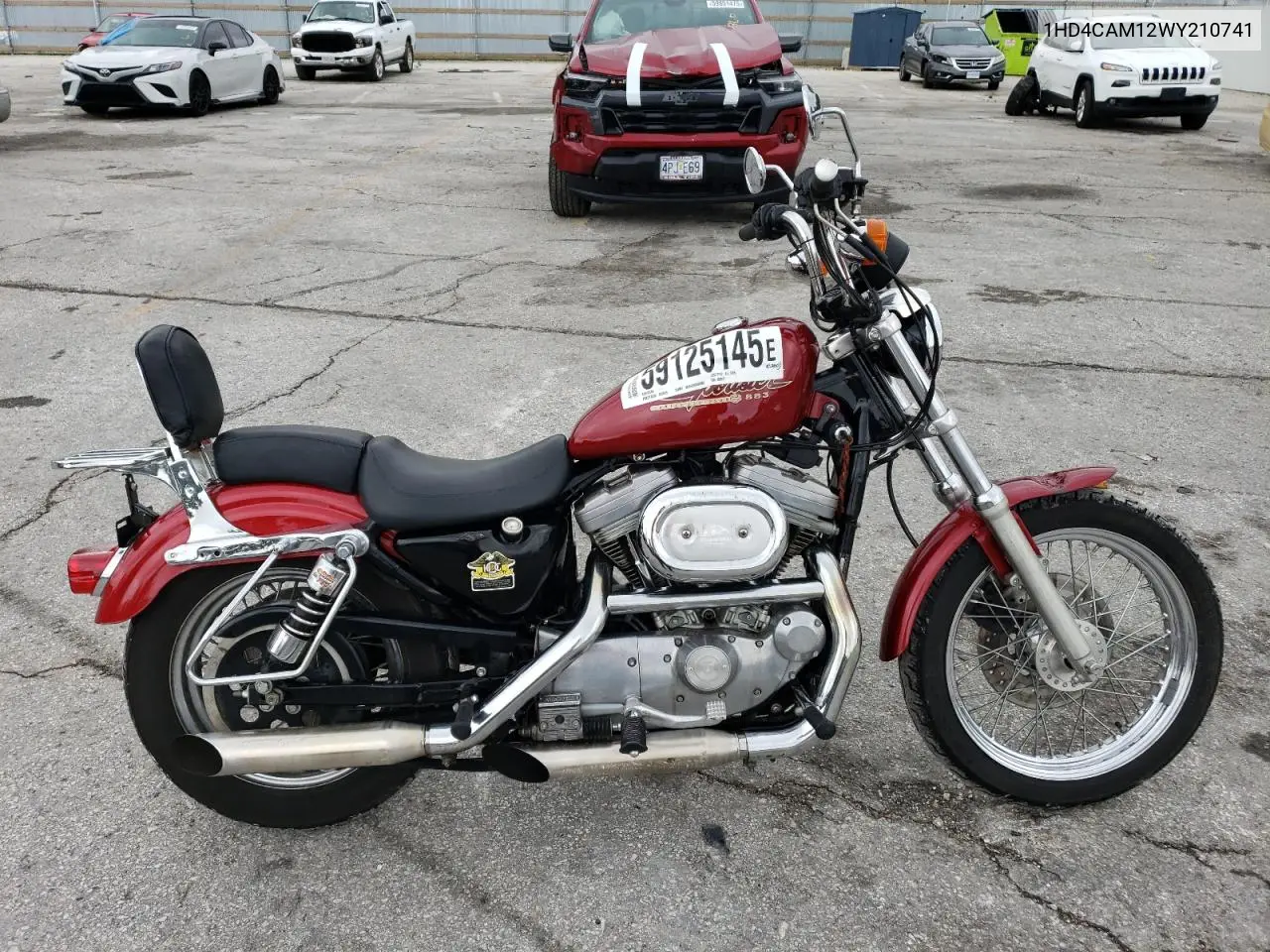1998 Harley-Davidson Xl883 VIN: 1HD4CAM12WY210741 Lot: 59125145