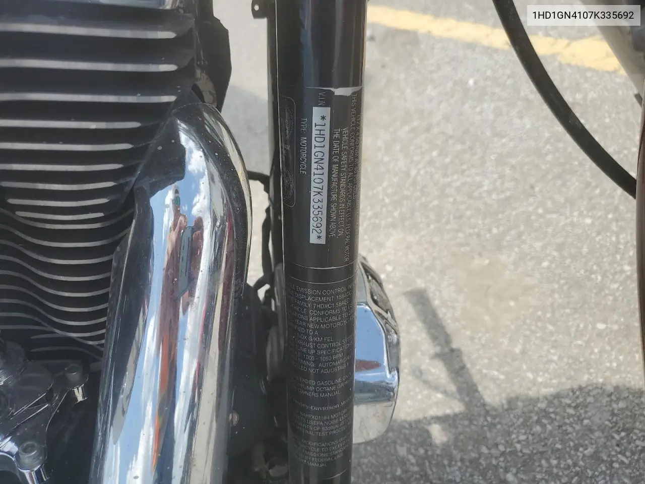 2007 Harley-Davidson Fxdl VIN: 1HD1GN4107K335692 Lot: 62589925