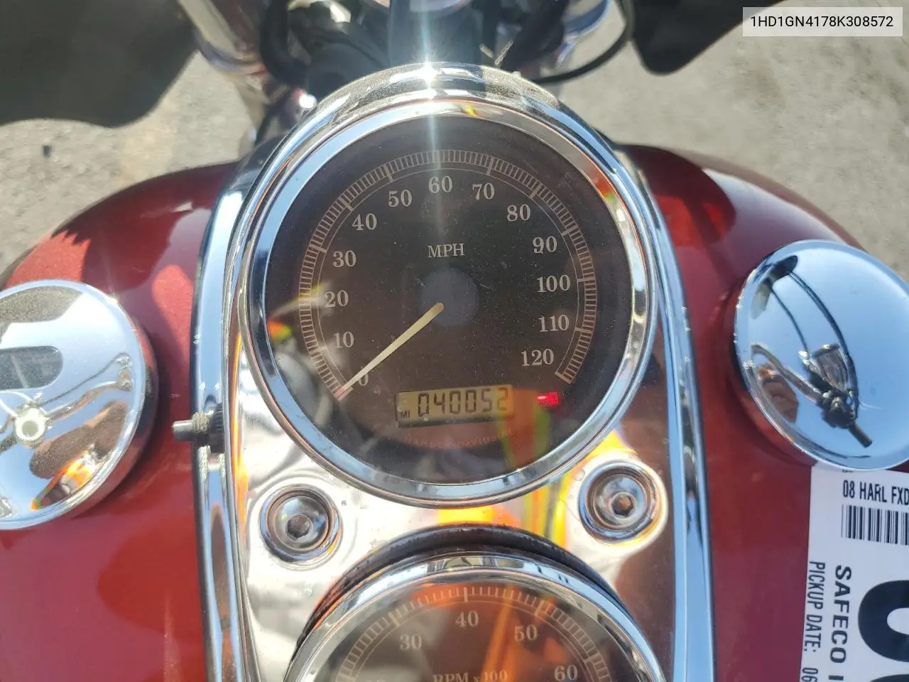 2008 Harley-Davidson Fxdl VIN: 1HD1GN4178K308572 Lot: 58294475