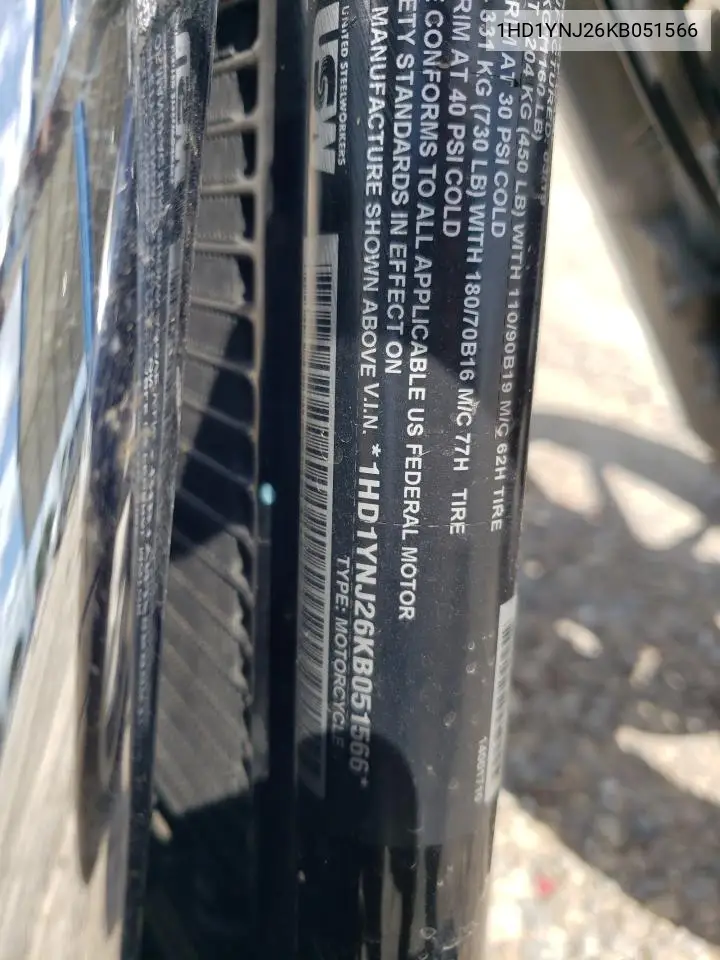 2019 Harley-Davidson Fxlr VIN: 1HD1YNJ26KB051566 Lot: 55533605