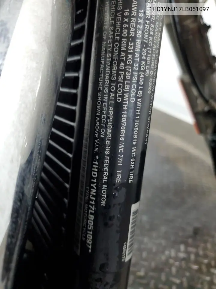 2020 Harley-Davidson Fxlr VIN: 1HD1YNJ17LB051097 Lot: 60974375