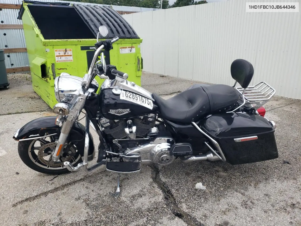 2018 Harley-Davidson Flhr Road King VIN: 1HD1FBC10JB644346 Lot: 62891675