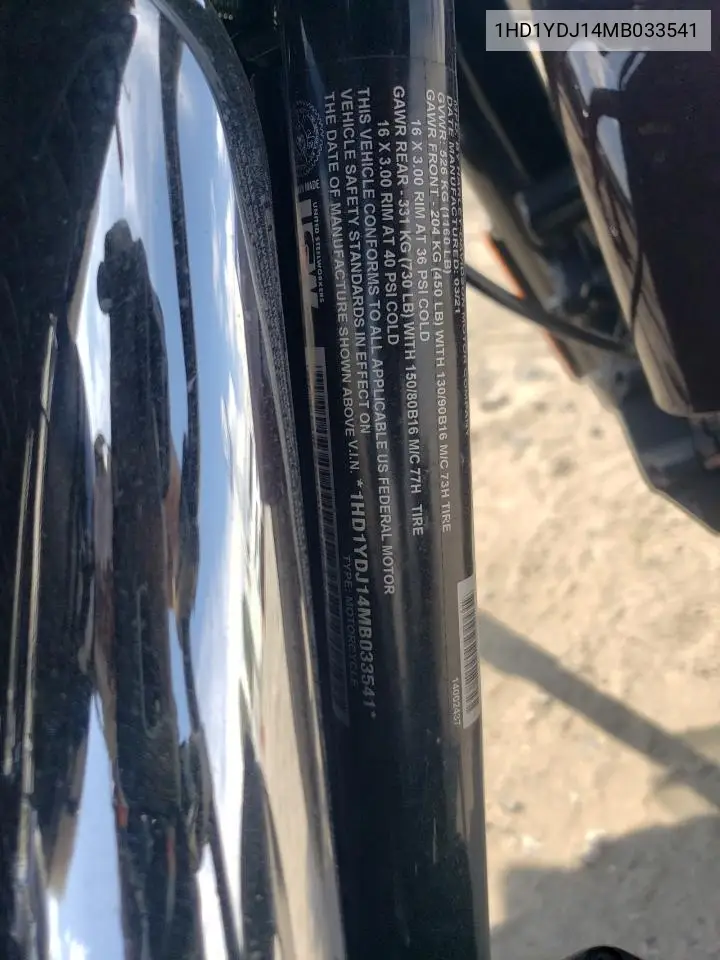 2021 Harley-Davidson Flsl VIN: 1HD1YDJ14MB033541 Lot: 61181965