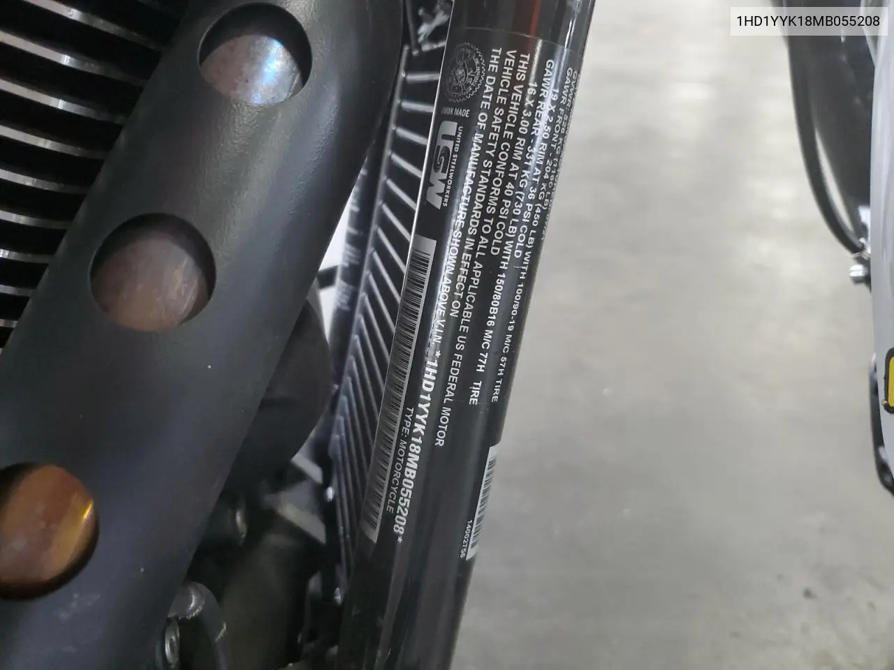 2021 Harley-Davidson Fxbbs VIN: 1HD1YYK18MB055208 Lot: 61942935