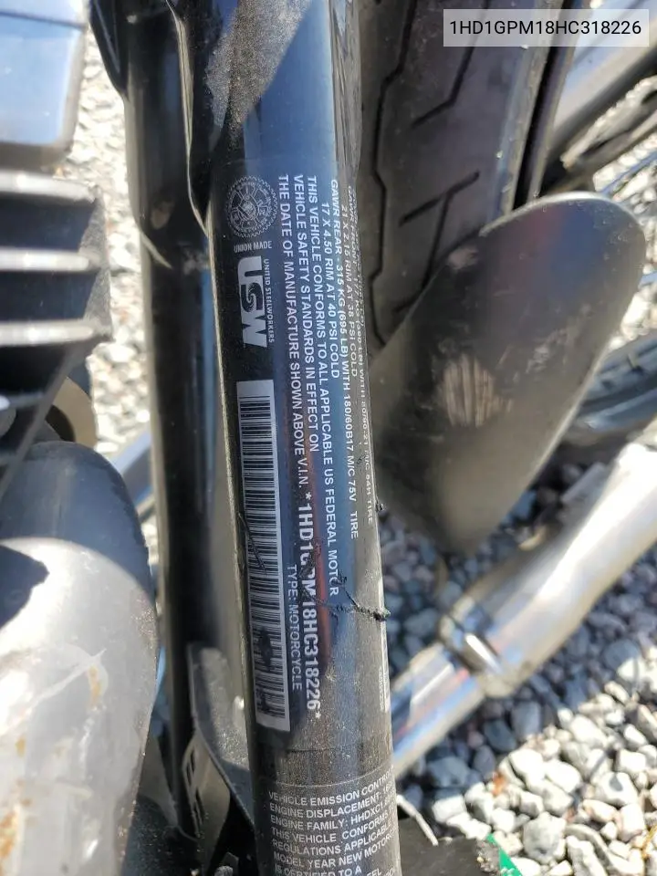 2017 Harley-Davidson Fxdwg Dyna Wide Glide VIN: 1HD1GPM18HC318226 Lot: 52802815