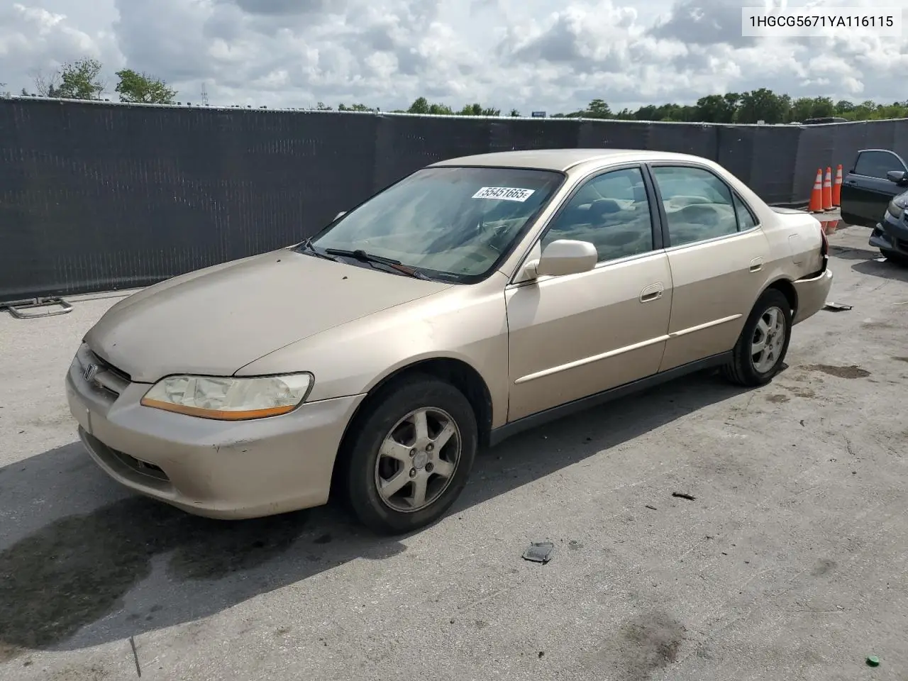 2000 Honda Accord Se VIN: 1HGCG5671YA116115 Lot: 55451665