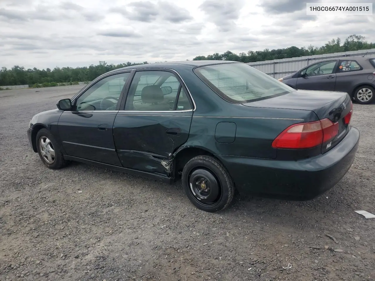 2000 Honda Accord Ex VIN: 1HGCG6674YA001515 Lot: 56257935