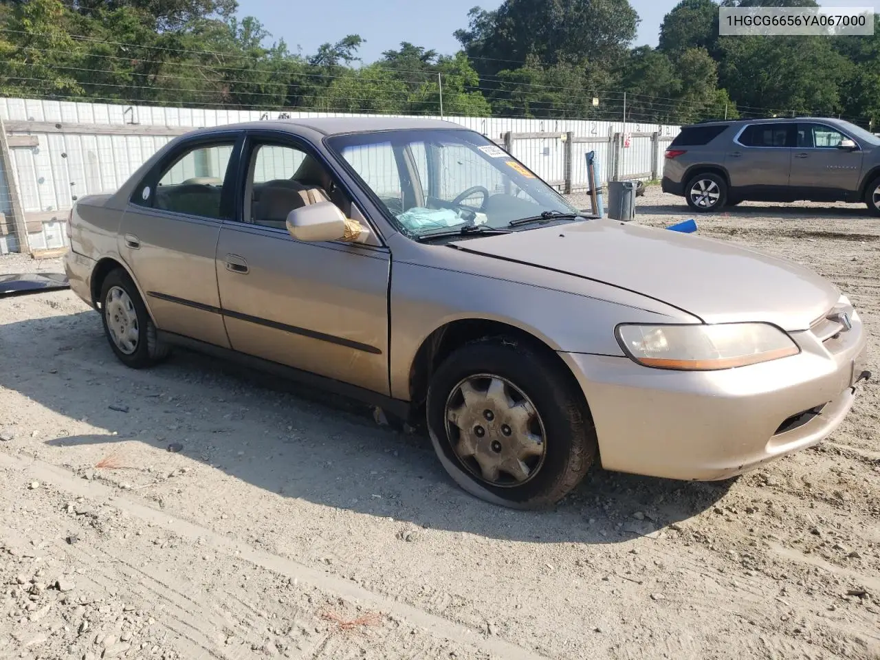 2000 Honda Accord Lx VIN: 1HGCG6656YA067000 Lot: 62090685