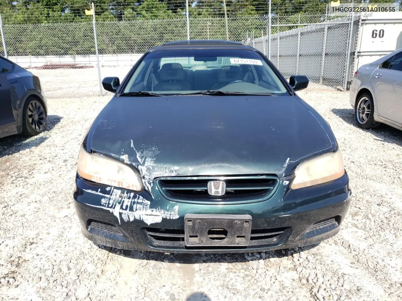 2001 Honda Accord Ex VIN: 1HGCG22561A010655 Lot: 62151155