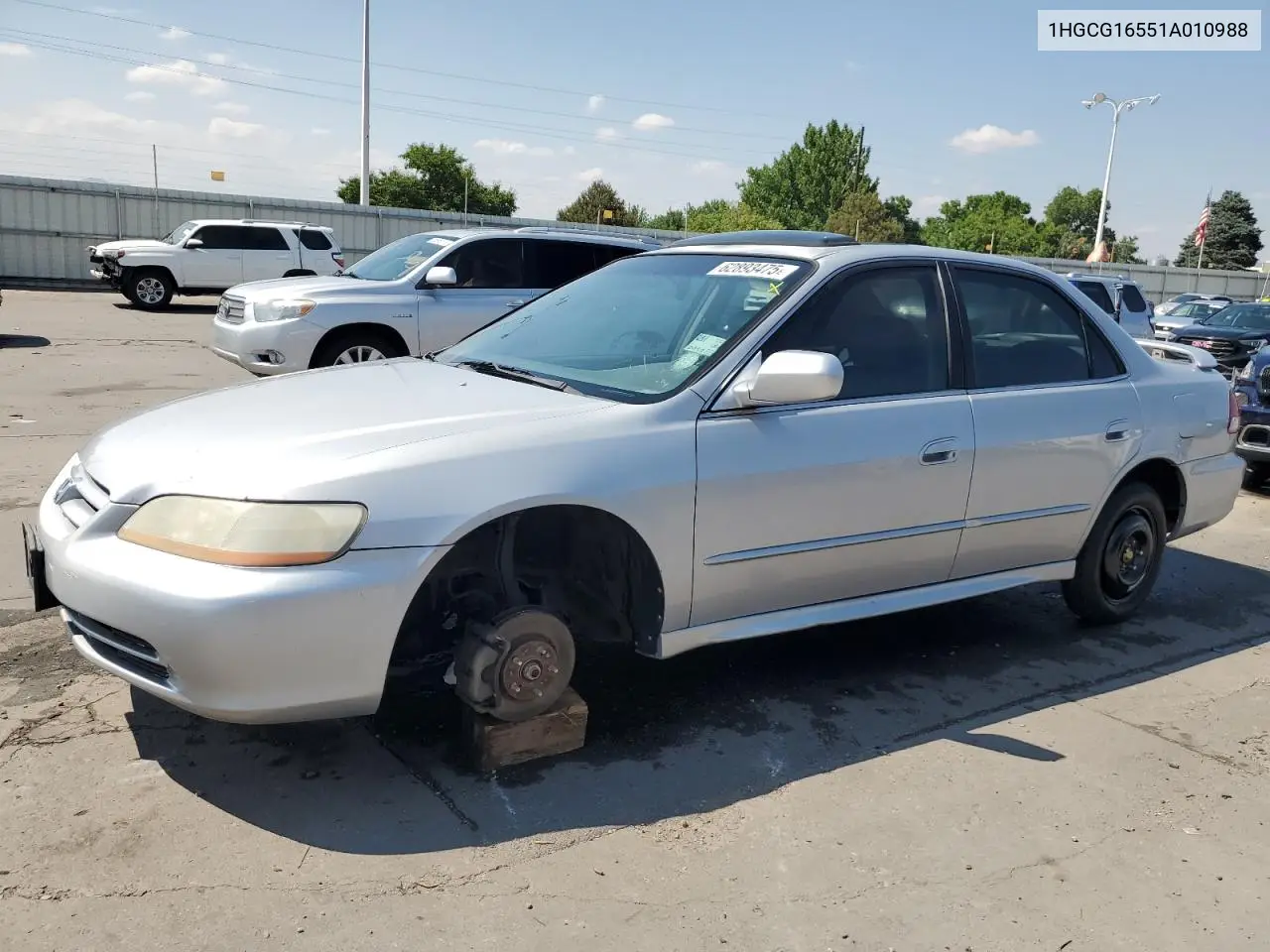 2001 Honda Accord Ex VIN: 1HGCG16551A010988 Lot: 62893475