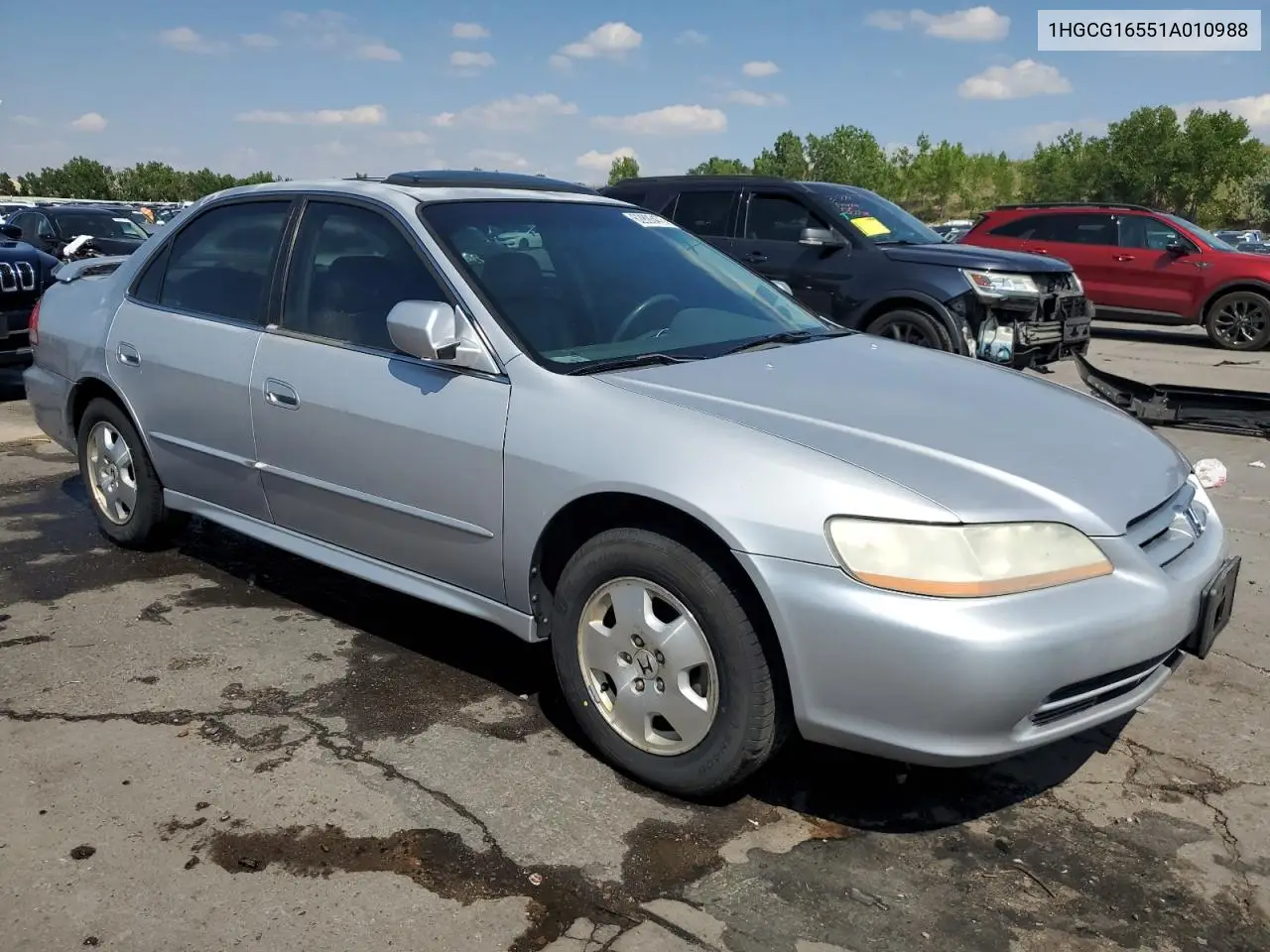 2001 Honda Accord Ex VIN: 1HGCG16551A010988 Lot: 62893475