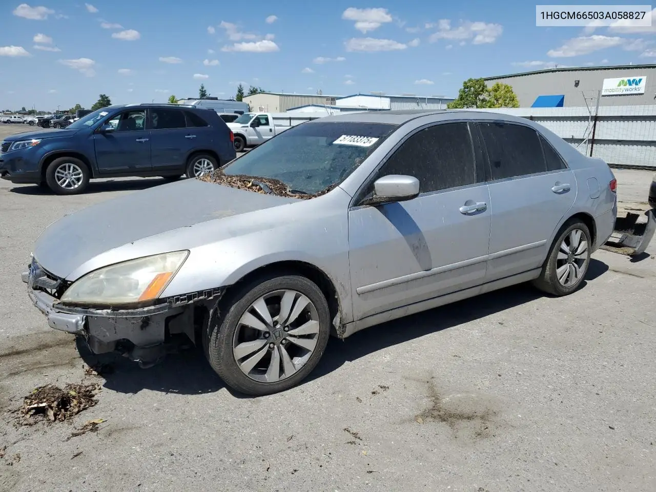 2003 Honda Accord Ex VIN: 1HGCM66503A058827 Lot: 57183375