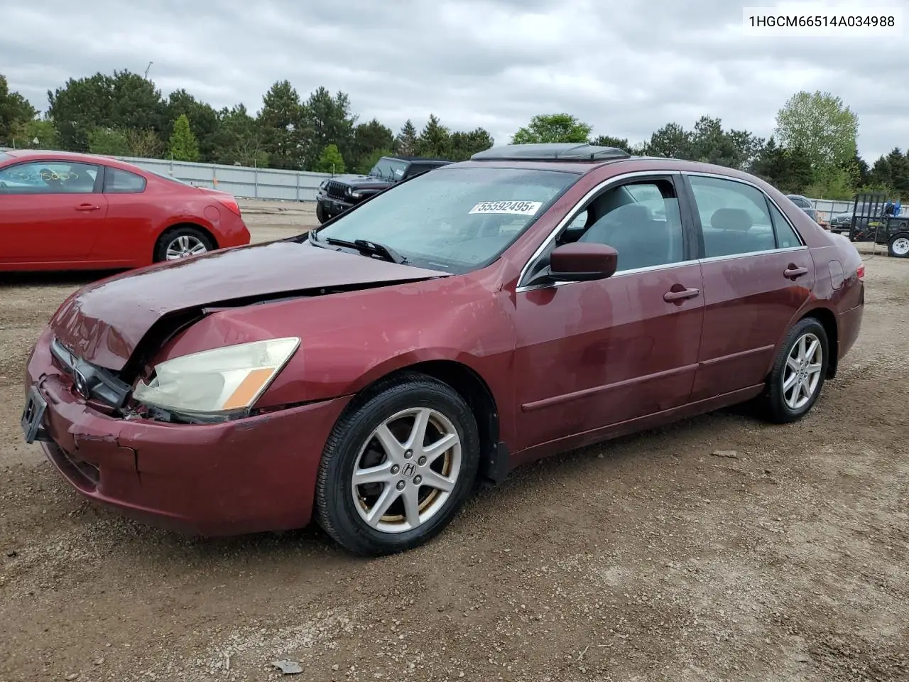 2004 Honda Accord Ex VIN: 1HGCM66514A034988 Lot: 55592495