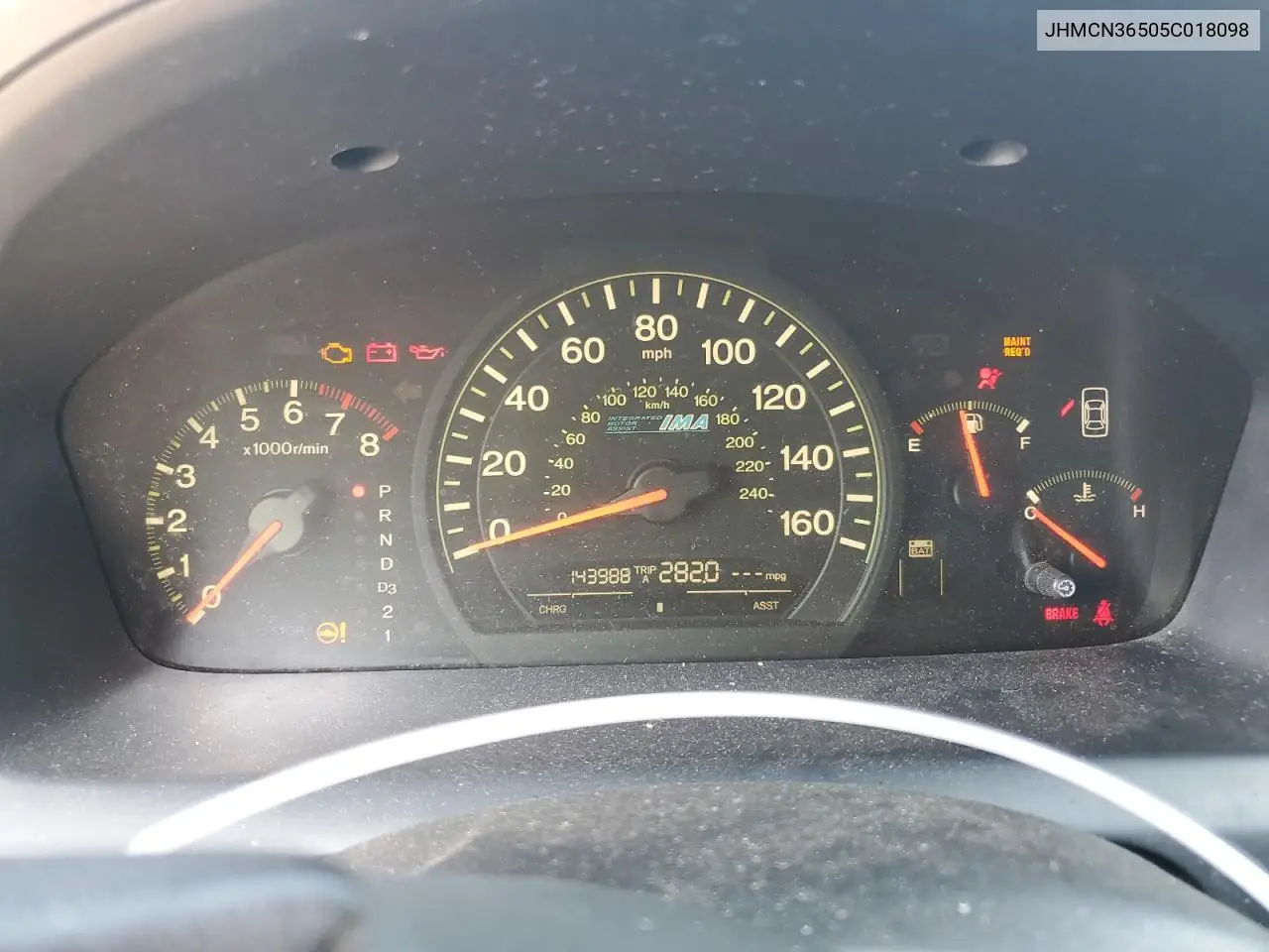 2005 Honda Accord Hybrid VIN: JHMCN36505C018098 Lot: 43337825