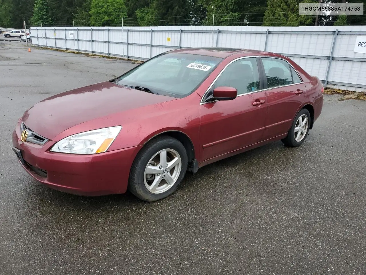2005 Honda Accord Ex VIN: 1HGCM56885A174753 Lot: 56049635