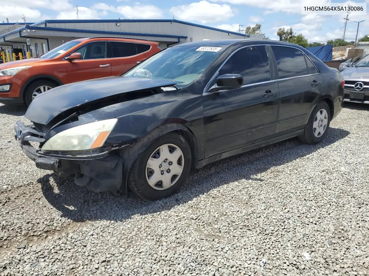 2005 Honda Accord Lx VIN: 1HGCM564X5A130086 Lot: 56872635