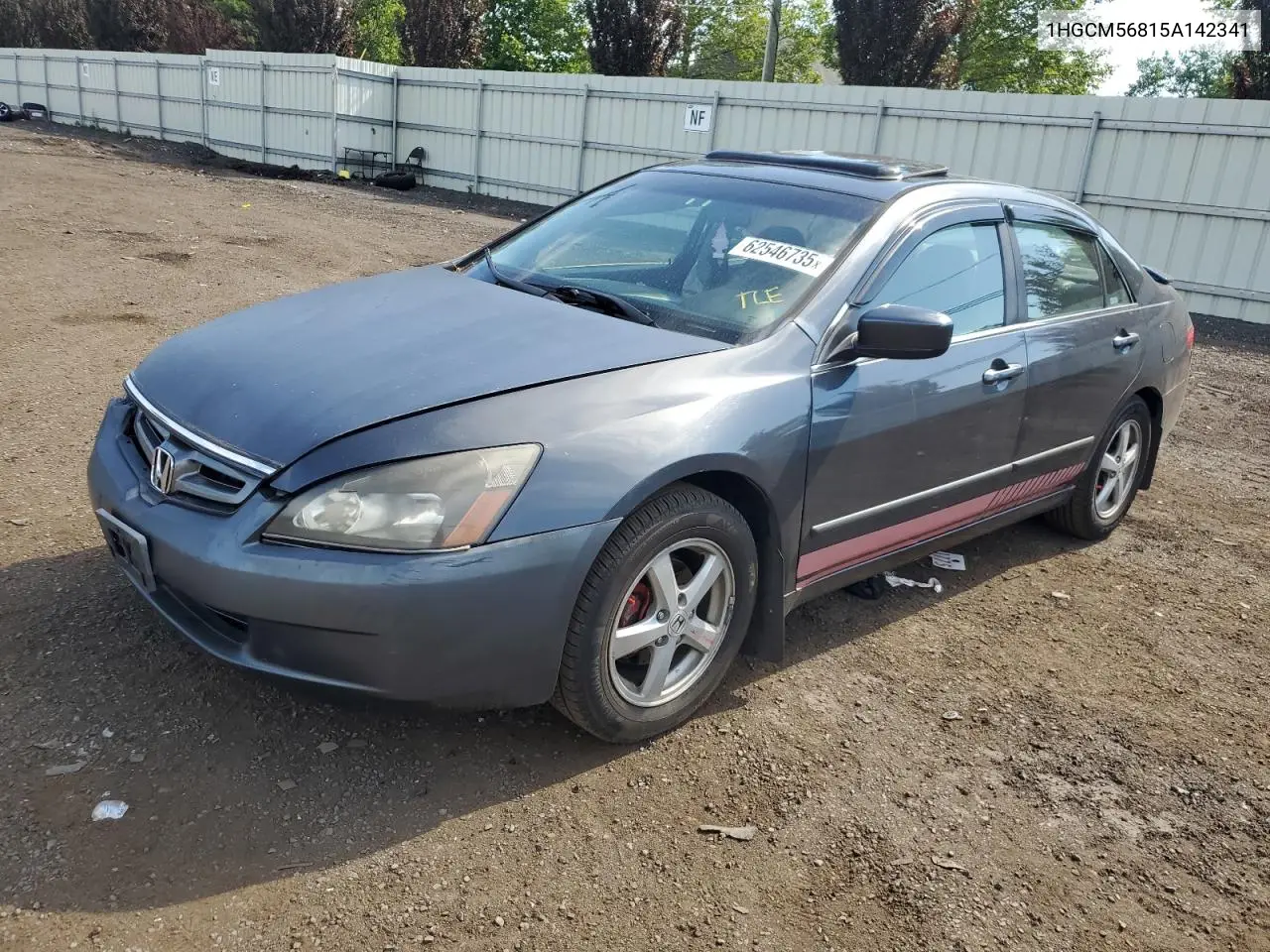 2005 Honda Accord Ex VIN: 1HGCM56815A142341 Lot: 62546735