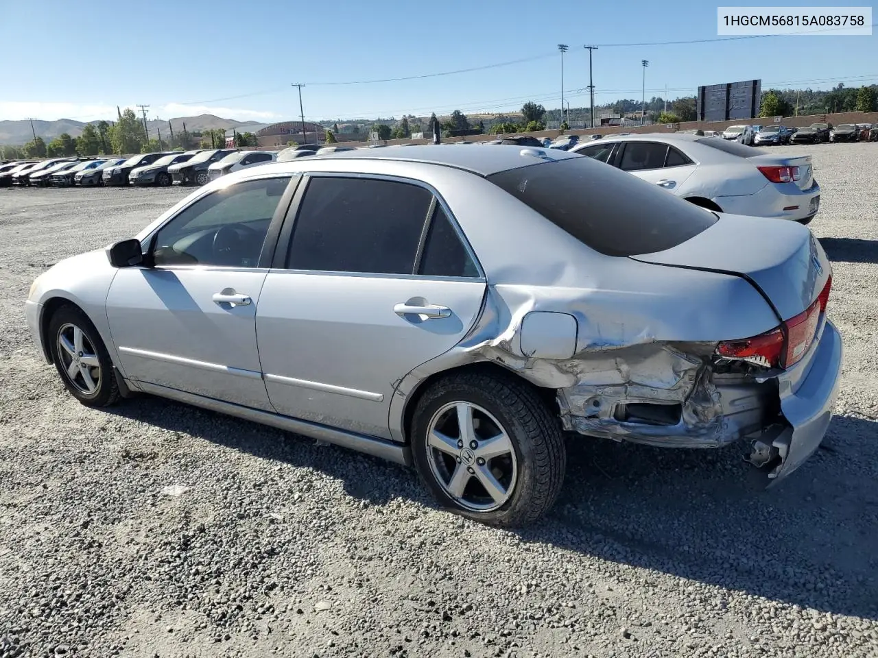2005 Honda Accord Ex VIN: 1HGCM56815A083758 Lot: 63103235