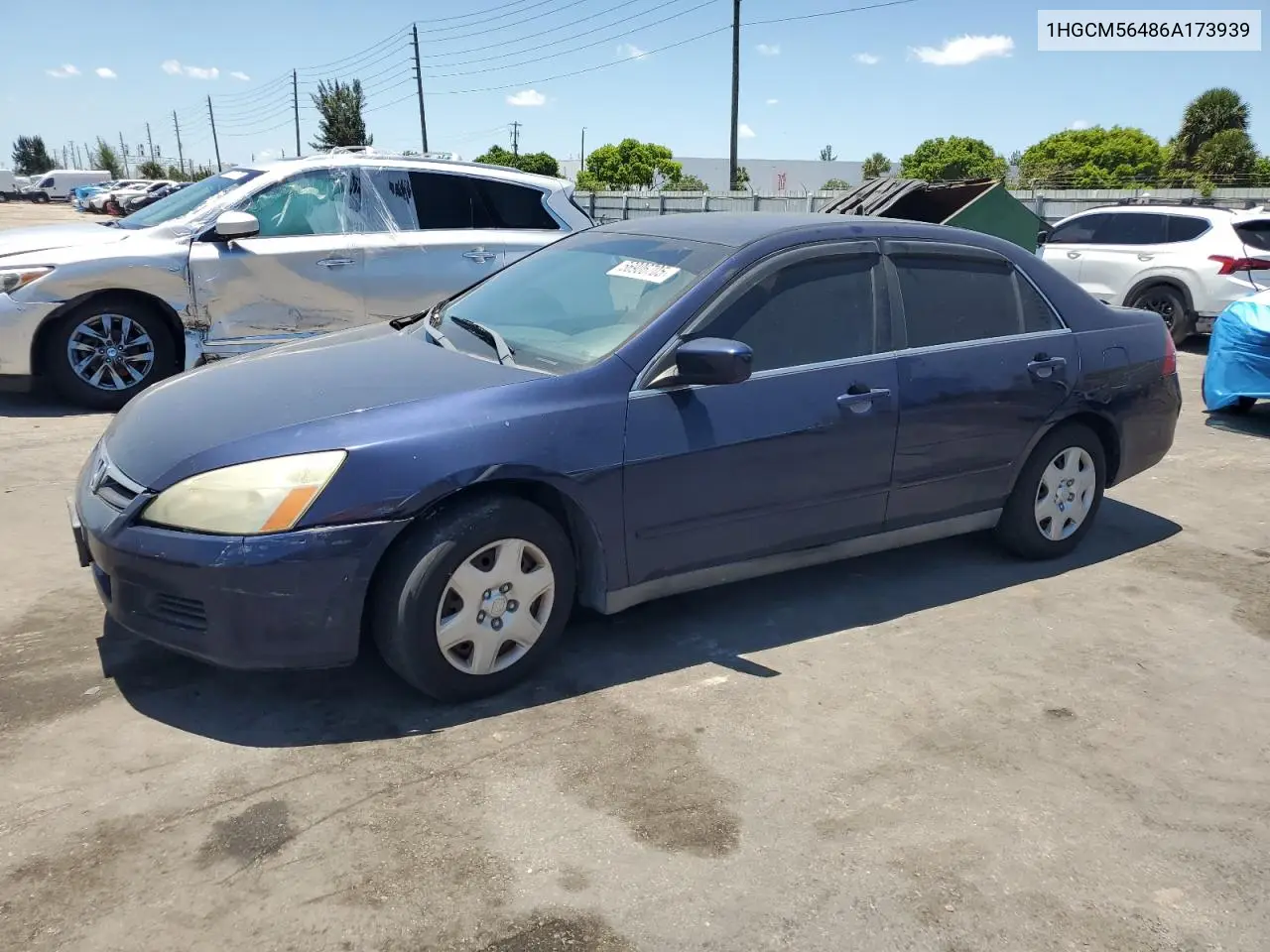 2006 Honda Accord Lx VIN: 1HGCM56486A173939 Lot: 56906705
