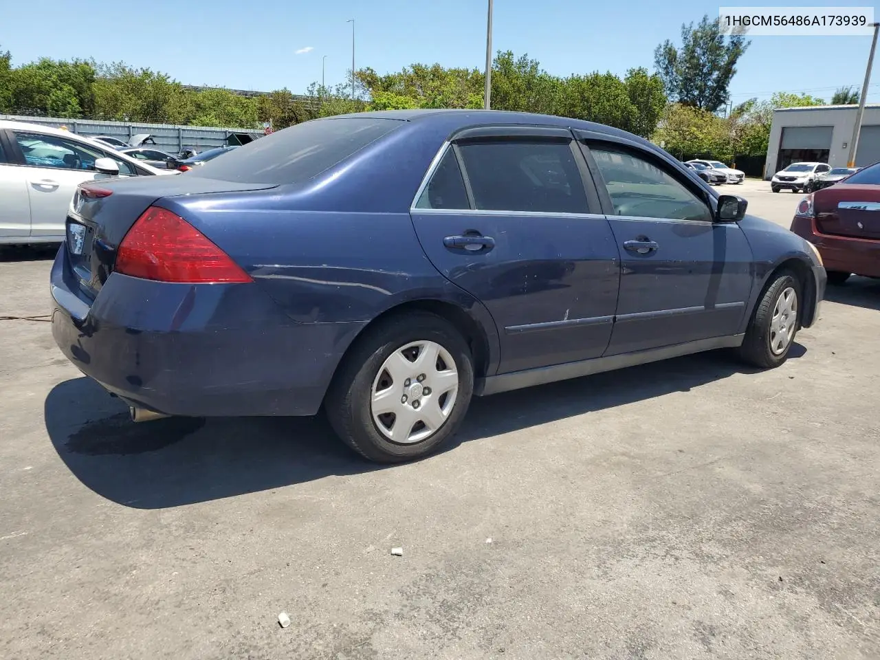 2006 Honda Accord Lx VIN: 1HGCM56486A173939 Lot: 56906705