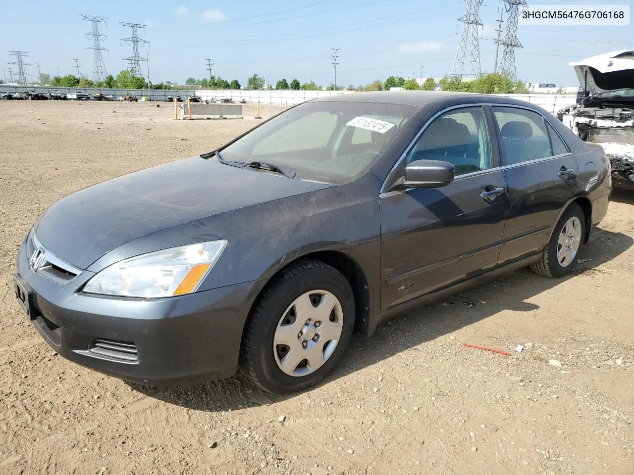 2006 Honda Accord Lx VIN: 3HGCM56476G706168 Lot: 57132415