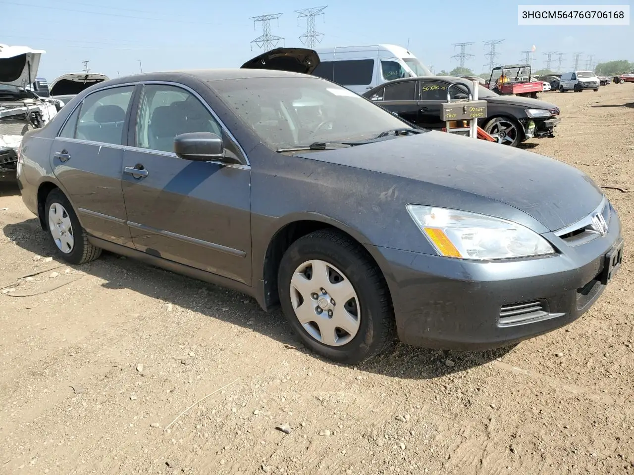 2006 Honda Accord Lx VIN: 3HGCM56476G706168 Lot: 57132415