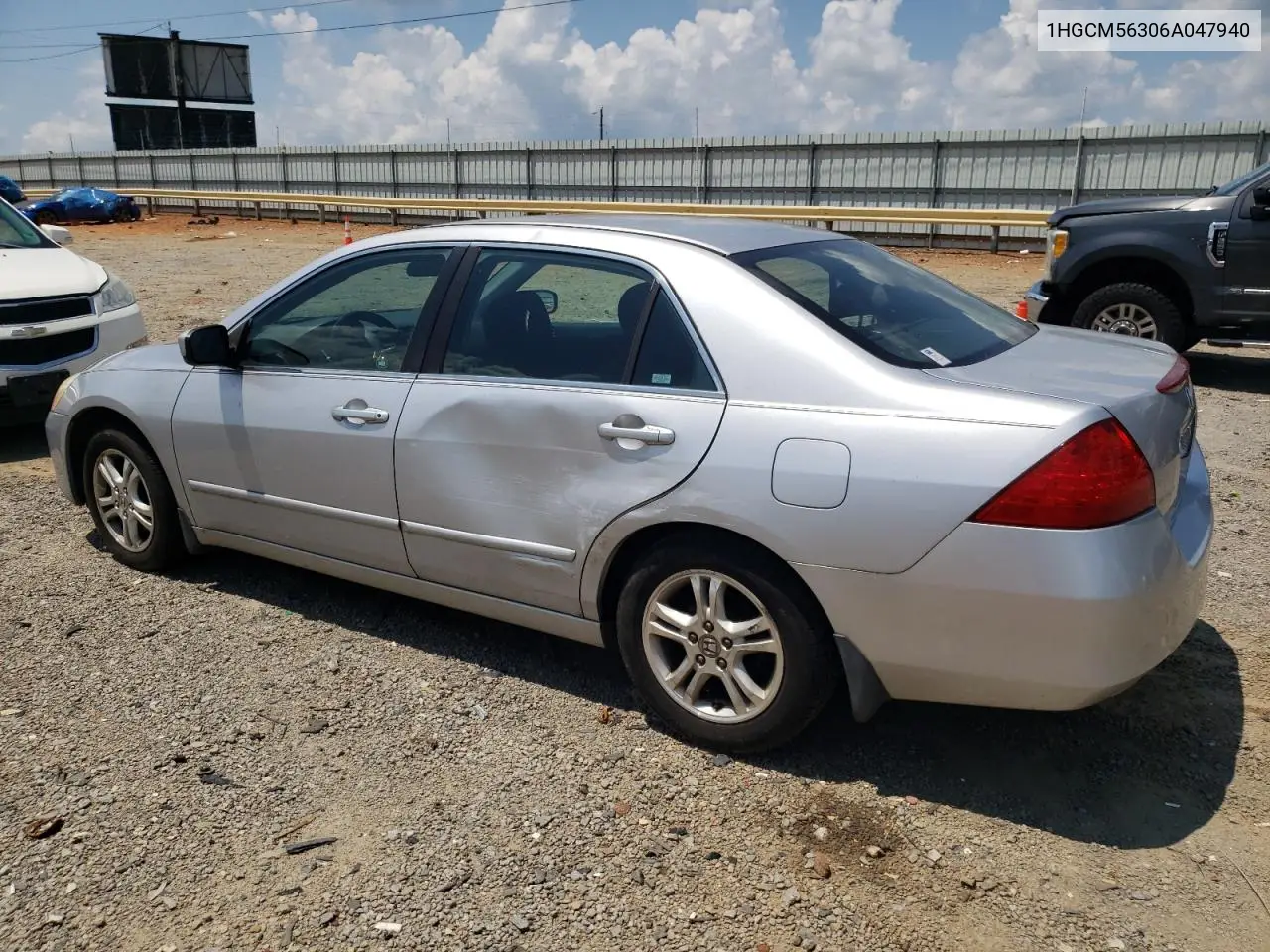 2006 Honda Accord Se VIN: 1HGCM56306A047940 Lot: 61636365