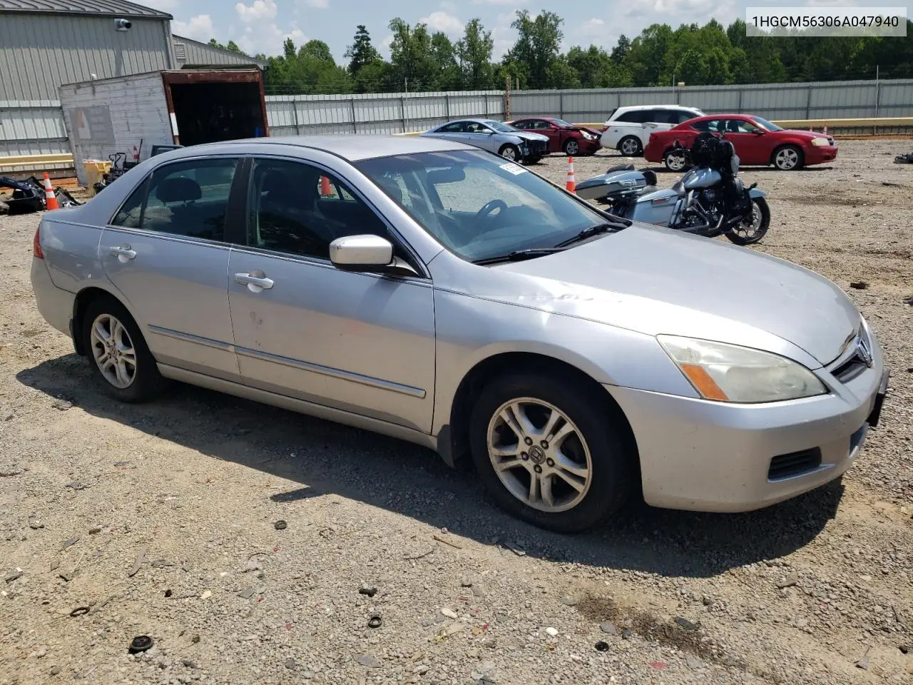 2006 Honda Accord Se VIN: 1HGCM56306A047940 Lot: 61636365