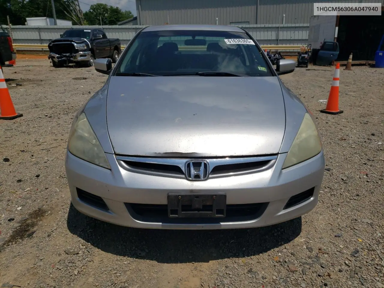2006 Honda Accord Se VIN: 1HGCM56306A047940 Lot: 61636365