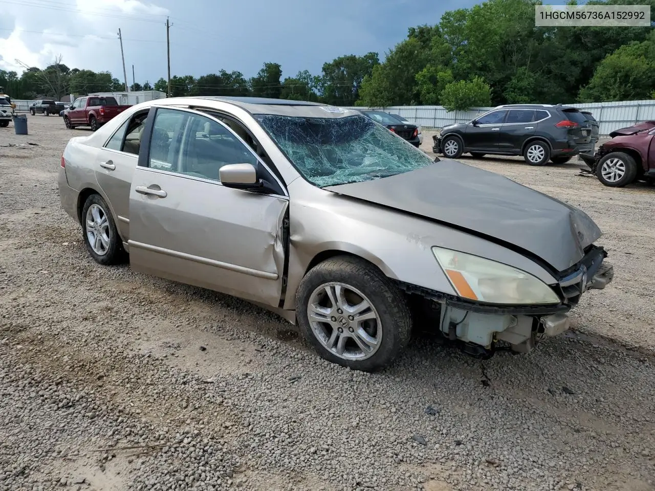 2006 Honda Accord Ex VIN: 1HGCM56736A152992 Lot: 62342375