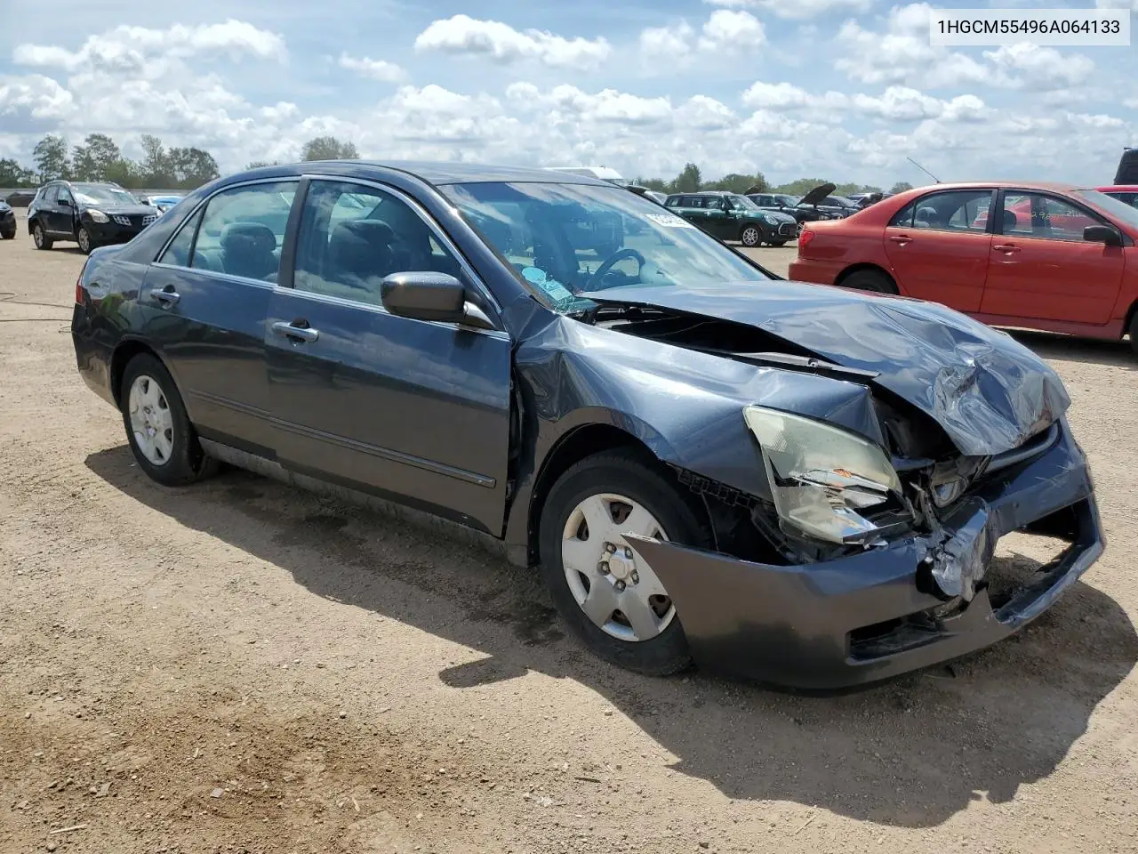 2006 Honda Accord Lx VIN: 1HGCM55496A064133 Lot: 62343295