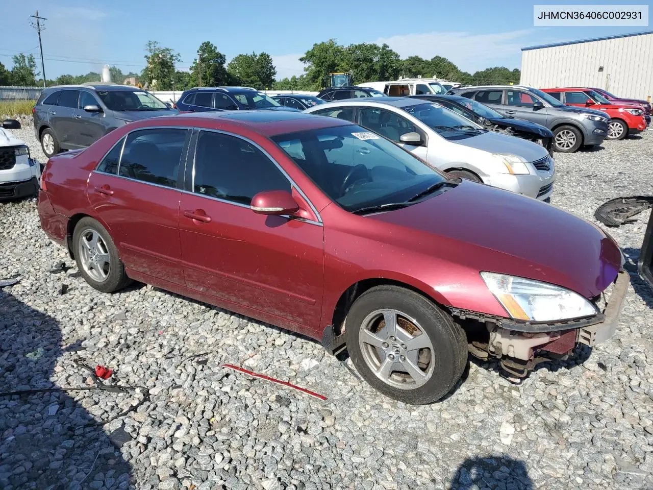 2006 Honda Accord Hybrid VIN: JHMCN36406C002931 Lot: 62480715