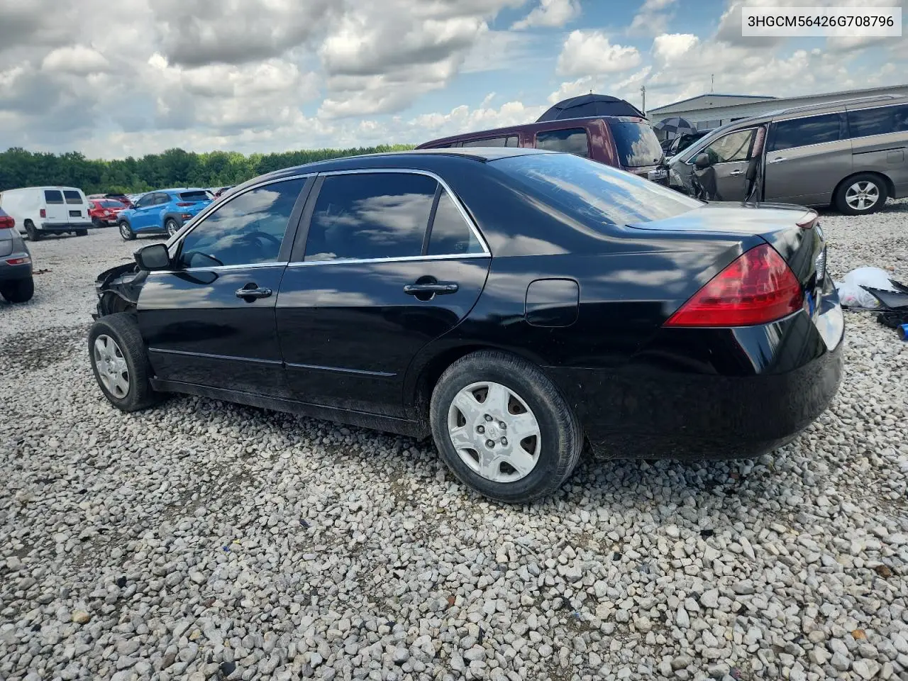 2006 Honda Accord Lx VIN: 3HGCM56426G708796 Lot: 62719415