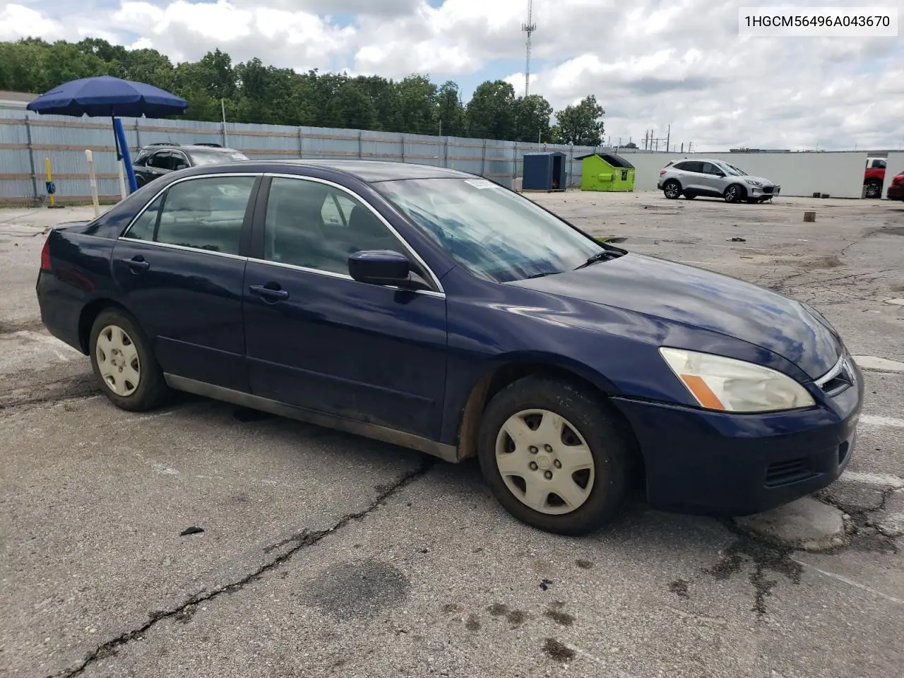 2006 Honda Accord Lx VIN: 1HGCM56496A043670 Lot: 62999695