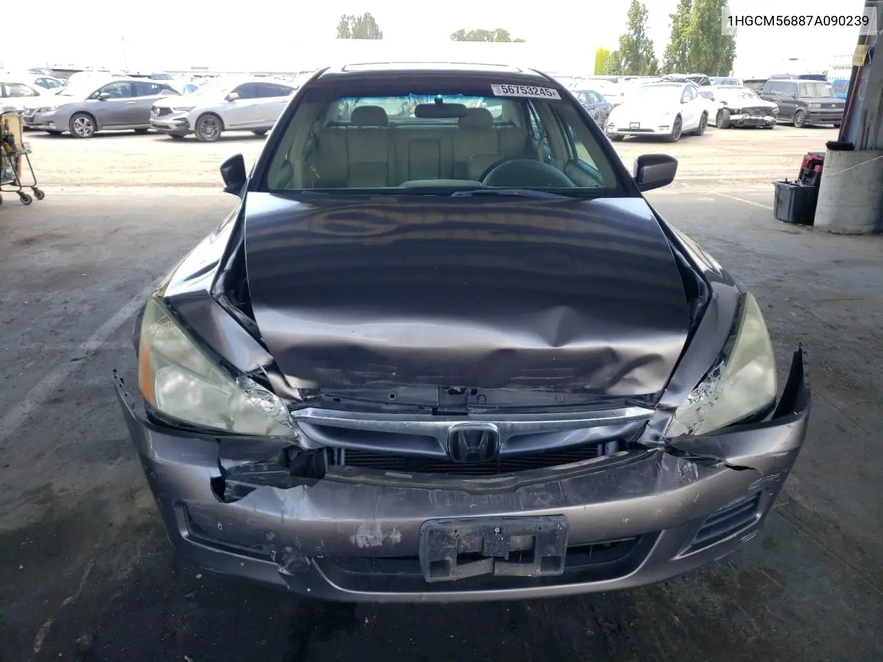 2007 Honda Accord Ex VIN: 1HGCM56887A090239 Lot: 56753245