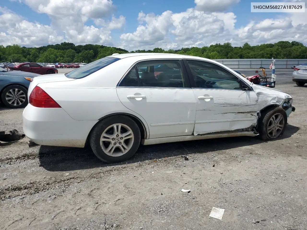 2007 Honda Accord Ex VIN: 1HGCM56827A187629 Lot: 57039325