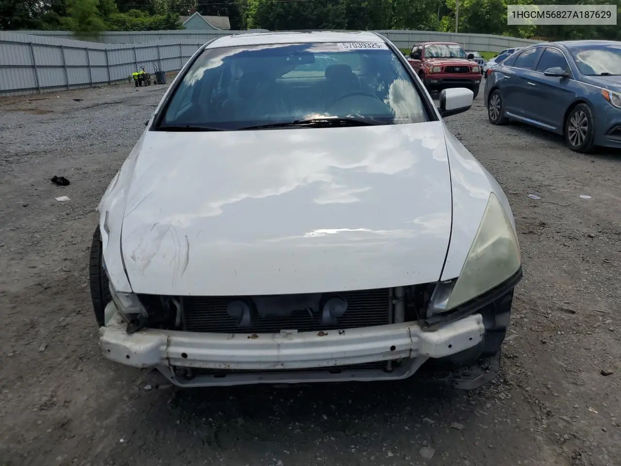 2007 Honda Accord Ex VIN: 1HGCM56827A187629 Lot: 57039325